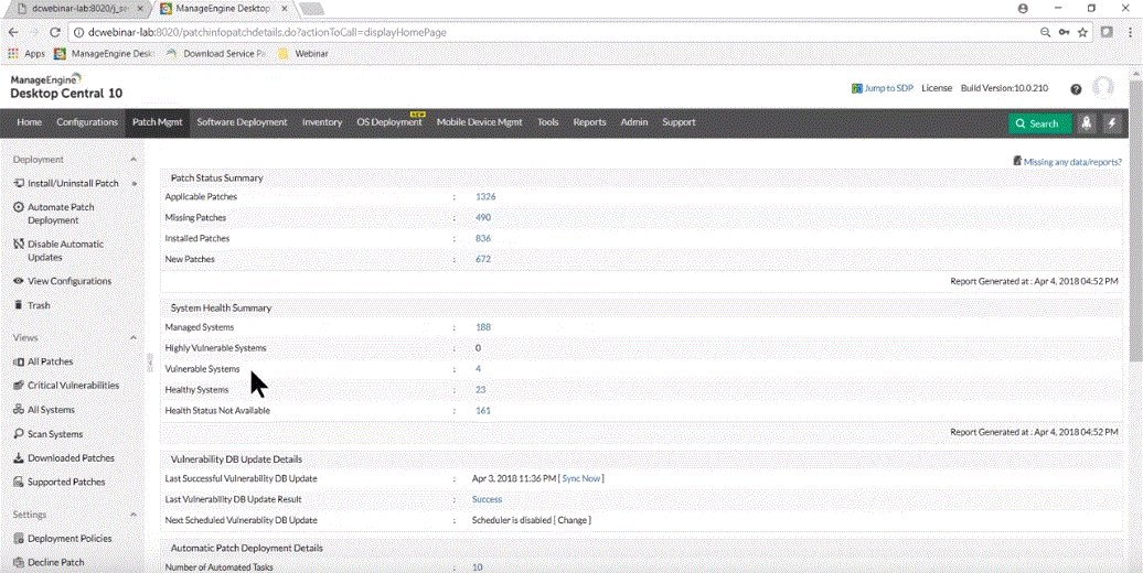 screenshot of ManageEngine Patch Connect Plus